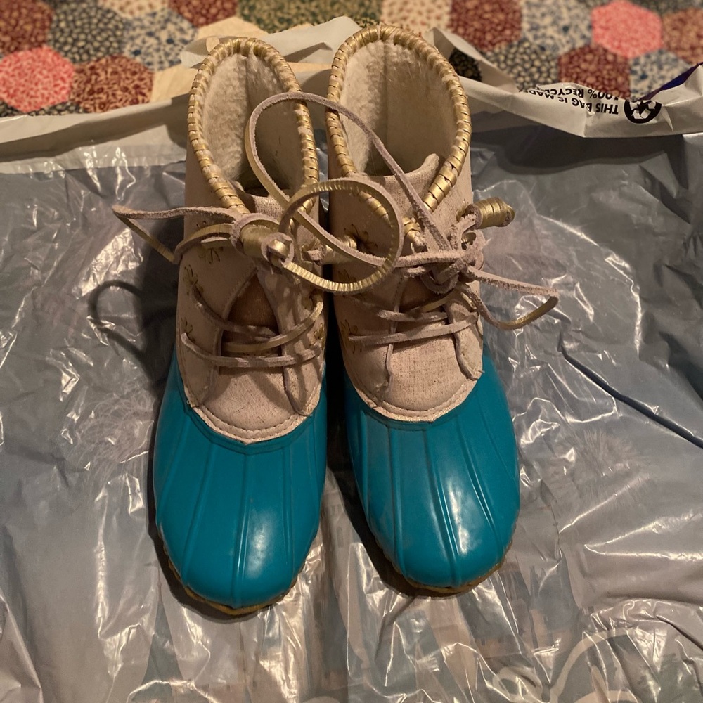 Jack Roger’s Rain Boots Turquoise and Cream
